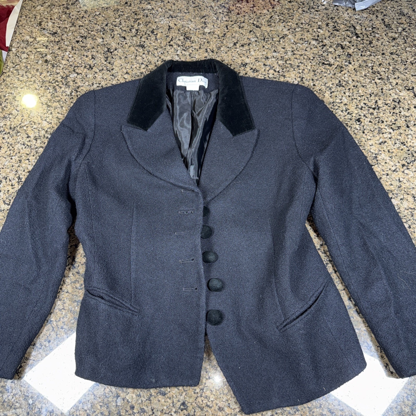 Christian Dior 100% Wool Blazer Sz 14 Womens. Vintage 80s - 90s Ct3